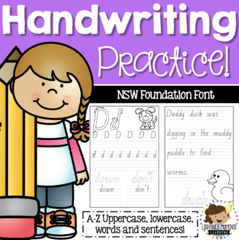 Preview of NSW Foundation Font Handwriting Practice Sheets