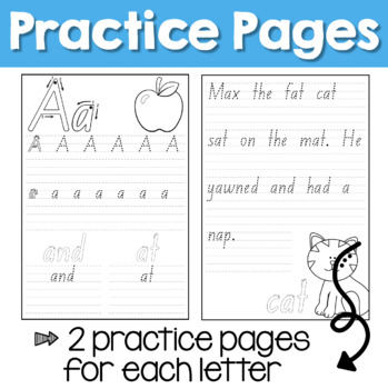 nsw foundation font handwriting practice sheets by lightbulb moments learning