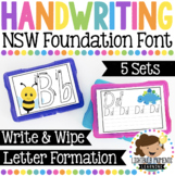 NSW Foundation Font Handwriting Task Cards - Alphabet Lett
