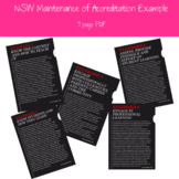 NSW Maintenance of Accreditation Example