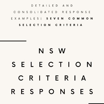 Preview of NSW Primary Teacher Selection Criteria Example Responses | EOI, CV, Application