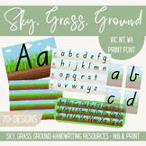 NT, WA, VIC Print Sky, Grass, Ground Handwriting Bundle -I