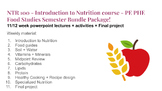 NTR 100 - Intro to Nutrition course PE PHE Food Studies Co