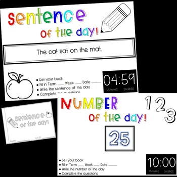 Preview of Number and Sentence of the Day Interactive PPT + Booklet