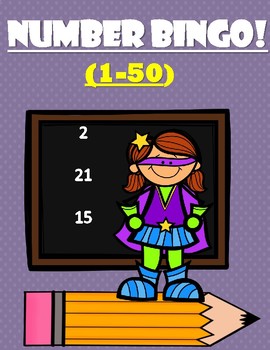 Preview of NUMBER BINGO! (1-50) - Number Recognition