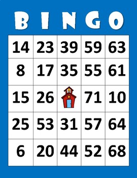 Bingo Cards 75 Numbers