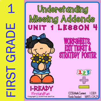 Preview of NUMBER BONDS MISSING ADDENDS WORKSHEET POSTER & EXIT TICKET  i-READY COMMON CORE