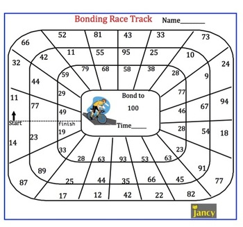 Preview of NUMBER BONDS TO 100 RACE TRACK