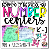NUMBER CENTERS for BACK TO SCHOOL