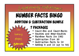 NUMBER FACTS BINGO - Addition and Subtraction - 7 Games Gr