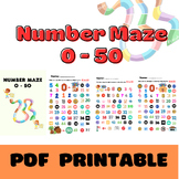 NUMBER MAZE GAME: IDENTIFY NUMBER RECOGNITION 0-50