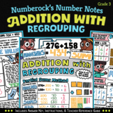 NUMBER NOTES | 3-Digit Addition Strategies Worksheets (With Regrouping) 3.NBT.2