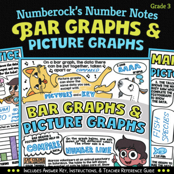 Preview of NUMBER NOTES ★ Bar Graphs & Pictographs Worksheets ★ 3rd Grade Doodle Math Fun