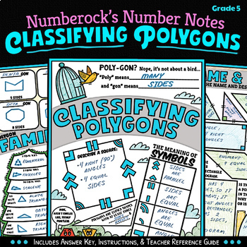 number notes classifying polygons worksheets 5th grade geometry doodling fun