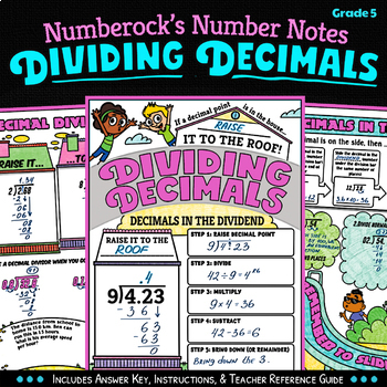 Preview of NUMBER NOTES ★ Dividing Decimals Activity ★ 5th Grade Math Doodle Guided Notes