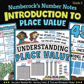 Preview of NUMBER NOTES ★ Intro to Place Value Coloring Sheets ★ 2nd Grade Doodle Activity