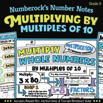 Preview of NUMBER NOTES ★ Multiplying by Multiples of 10 Activity ★ 3rd Grade Math Doodling