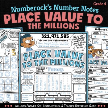 Preview of NUMBER NOTES ★ Place Value and Number Forms ★ 4th Grade Doodling