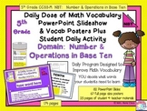 NUMBER & OPERATIONS BASE TEN Math Word Wall and PPT Slides