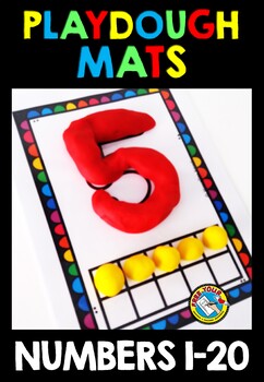 Preview of NUMBERS 1-20 PLAYDOUGH MATS FINE MOTOR SKILLS COUNT TEN FRAMES TEMPLATE ACTIVITY