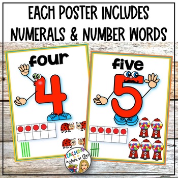 number posters 1 20 by teaching is a work of art tpt