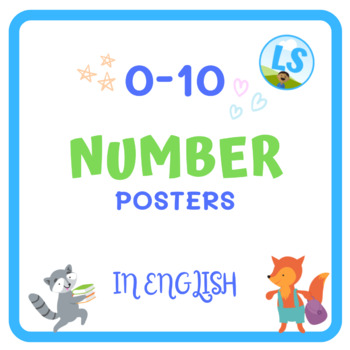Preview of NUMBER Posters 0 to 10 - Numbers in English 1-10