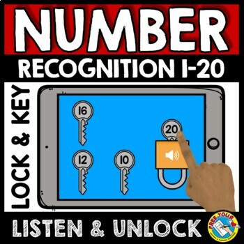 Preview of NUMBER RECOGNITION 1-20 IDENTIFICATION ASSESSMENT GAME BOOM CARDS MATH ACTIVITY