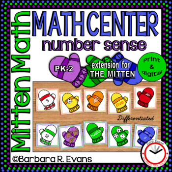 Preview of NUMBER SENSE ACTIVITY 1-20 Mitten Math Center Subitizing Numeracy