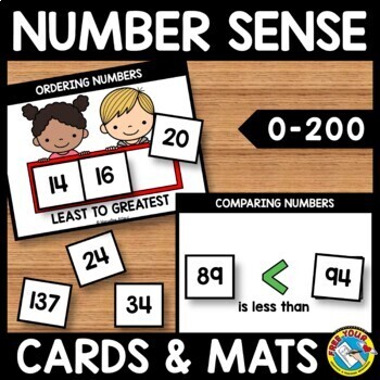 Preview of NUMBER SENSE MATS & CARDS ACTIVITY ORDERING COMPARING RECOGNITION PRINTABLES