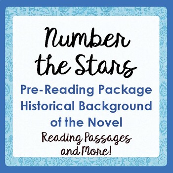 Preview of NUMBER THE STARS Novel Background History, Texts, Activities PRINT and EASEL