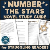 NUMBER THE STARS Novel Guide for STRUGGLING LOW-LEVEL READERS