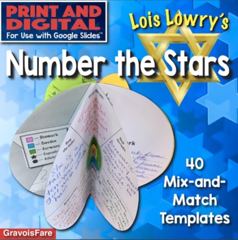 Preview of NUMBER THE STARS Novel Study - Printable & Digital for Google Classroom Slides™