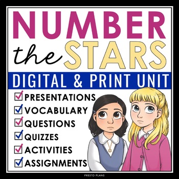 Preview of Number the Stars Unit Plan - Novel Study Reading Unit - Digital Print Bundle