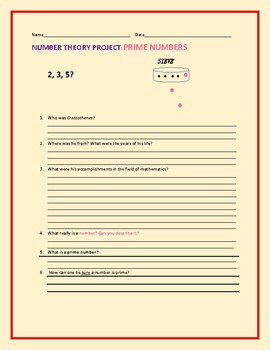 Preview of NUMBER THEORY: HISTORY/IDENTIFYING PRIME NUMBERS