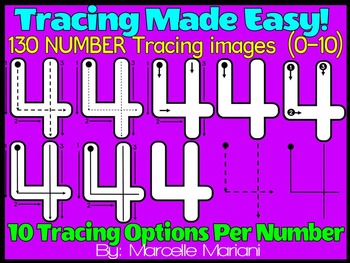 Preview of NUMBER TRACING- TRACING NUMBERS CLIPART-Correct NUMBER Formation (150 IMAGES)