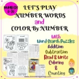 NUMBER WORDS PRACTICE and COLOR BY NUMBER Worksheets Bundl