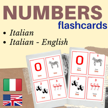 NUMBERS ITALIAN FLASH CARDS | Italian flashcards numbers | Italian Number