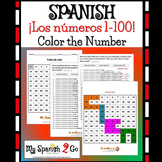 NUMBERS:  Spanish 1-100 Worksheet with Hundreds Chart-Fun!