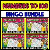 NUMBERS TO 100 BINGO GAME BUNDLE NUMBER RECOGNITION OR IDE
