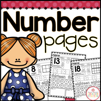 Preview of NUMBERS TO 20 MATH PRINTABLES FOR NUMBER RECOGNITION AND COUNTING