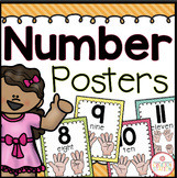 NUMBERS TO 20 POSTERS -BRIGHTS CLASSROOM DECOR | COUNTING 