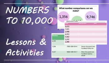 Preview of Numbers Up To 10,000 - 20 PG Bundle - Activities & Lessons - Grades 3/4/5