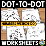 NUMBERS WITHIN 100 CONNECT THE DOT TO DOT COLORING PAGES M