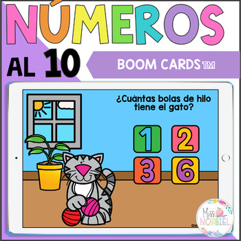 Preview of Numbers to 10 Boom Cards in Spanish