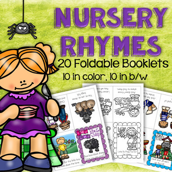 Preview of NURSERY RHYMES Foldable Booklets for Preschool and Kindergarten in Color & B/W