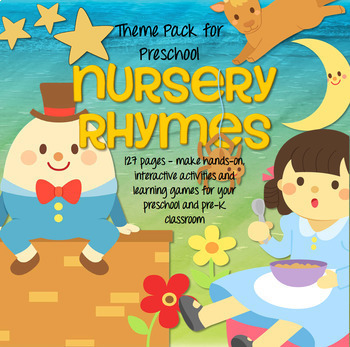 Preview of NURSERY RHYMES Math and Literacy Centers and Activities for Preschool 127 pgs