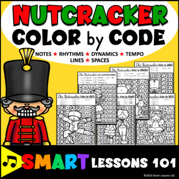 Preview of NUTCRACKER COLOR by CODE Christmas Music Activity Note Rhythm Dynamics Tempo