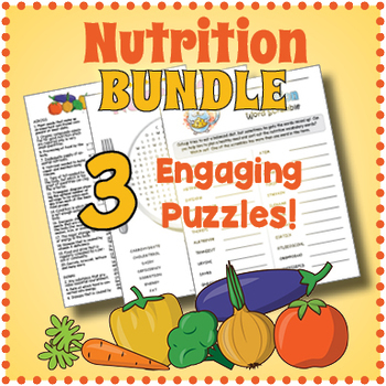 Preview of (3rd,4th,5th,6th Grade) NUTRITION - Healthy Eating Word Search & Crossword