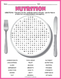 HEALTHY EATING, NUTRITION & FOOD Word Search Puzzle Worksh