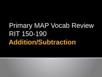 Preview of NWEA Math Addition/Subtraction DesCartes Vocabulary Primary MAP Review
